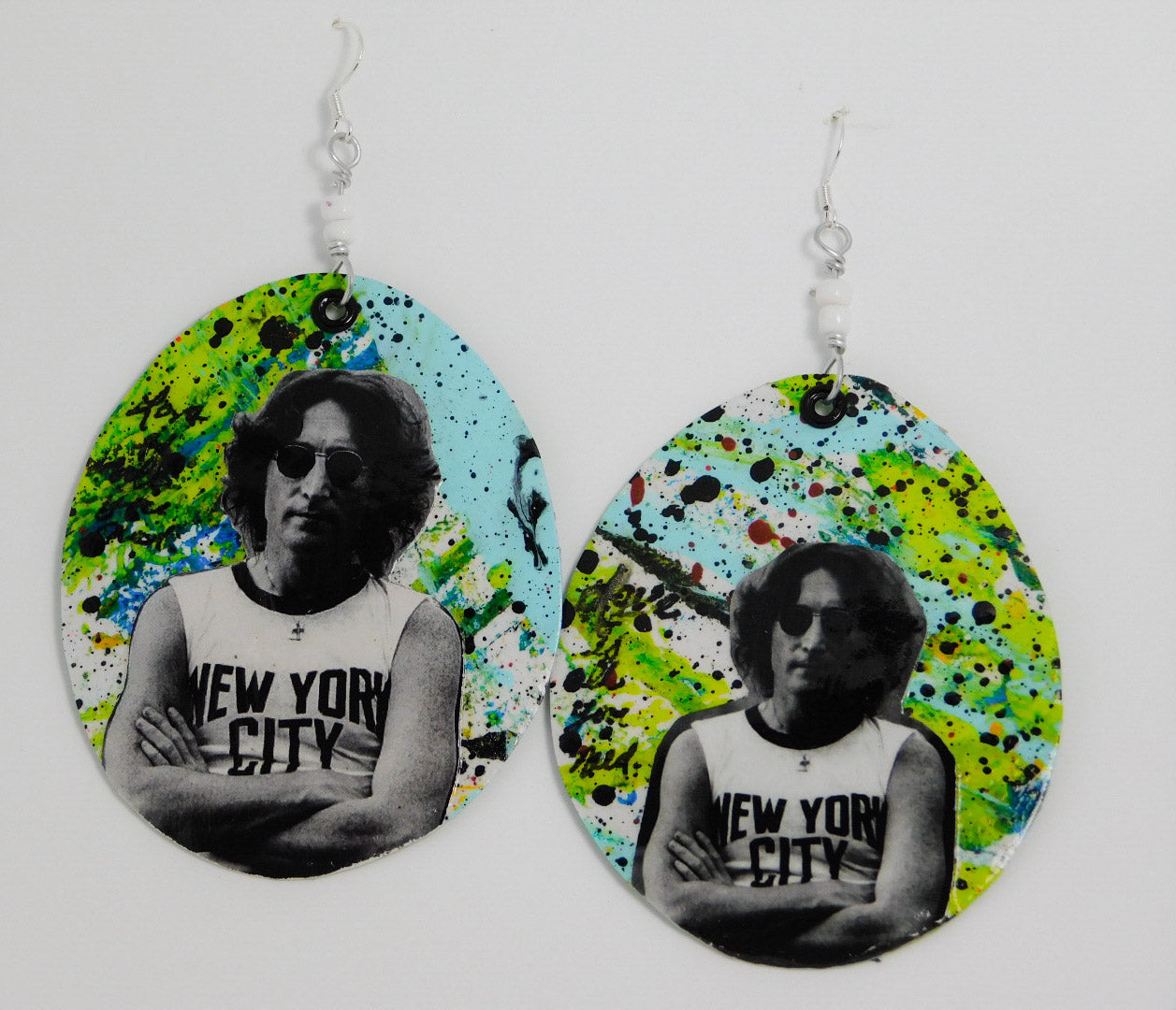 Johh Lennons paper earrings