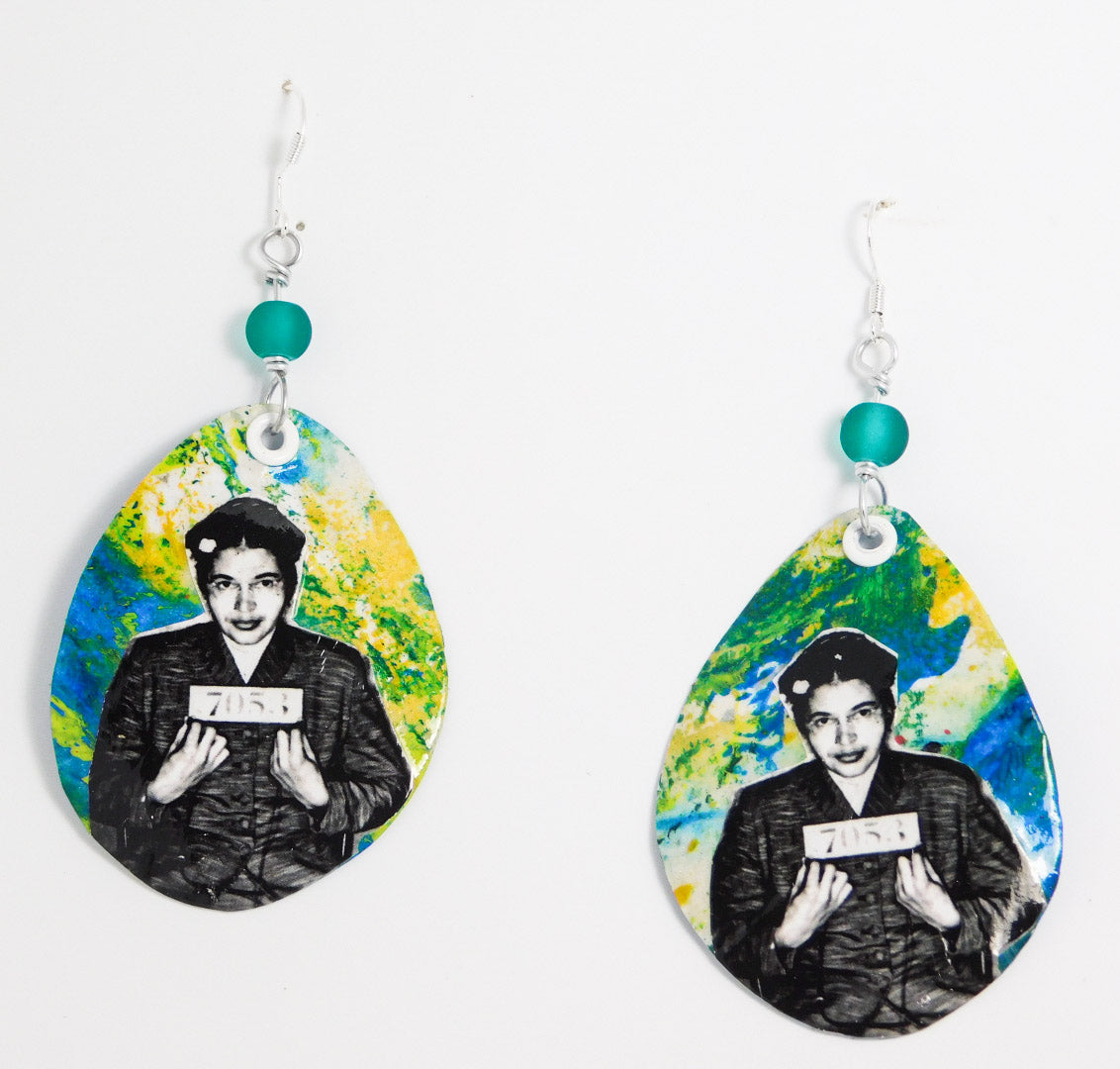 Rosa Park's paper earrings