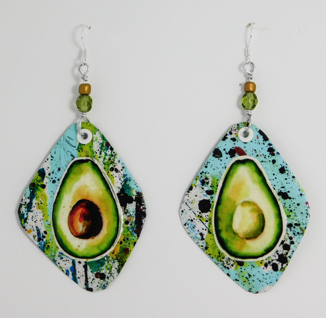 Aguacate paper earrings